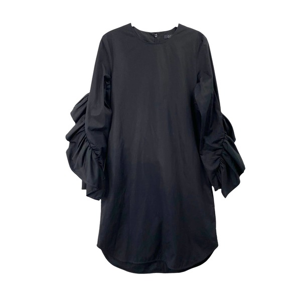 COS Dresses & Skirts - COS puff ruffle sleeve shift dress Sz 4 black